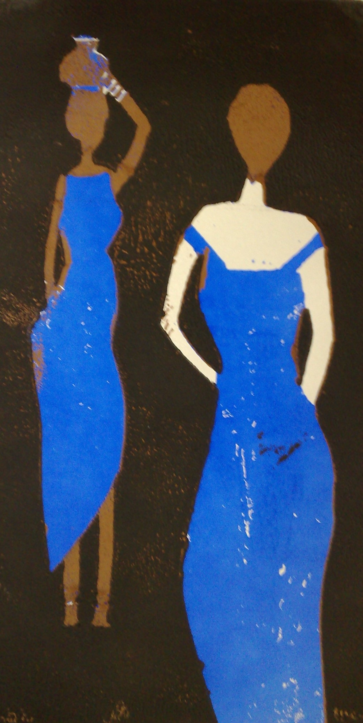 two women blue